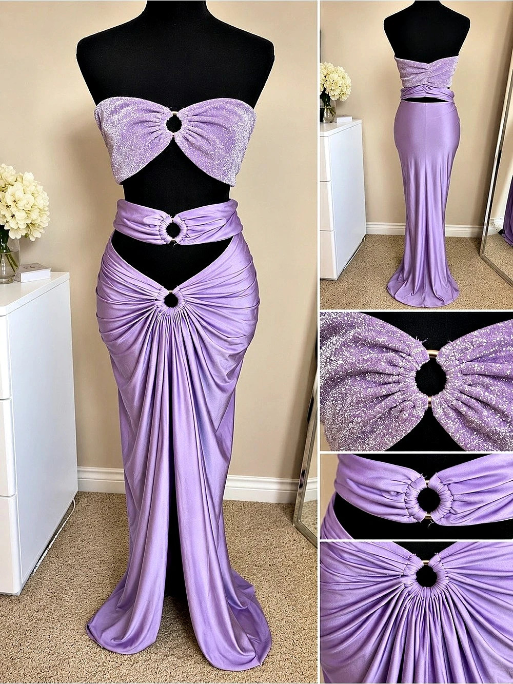Purple Draped Maxi Dress Like New